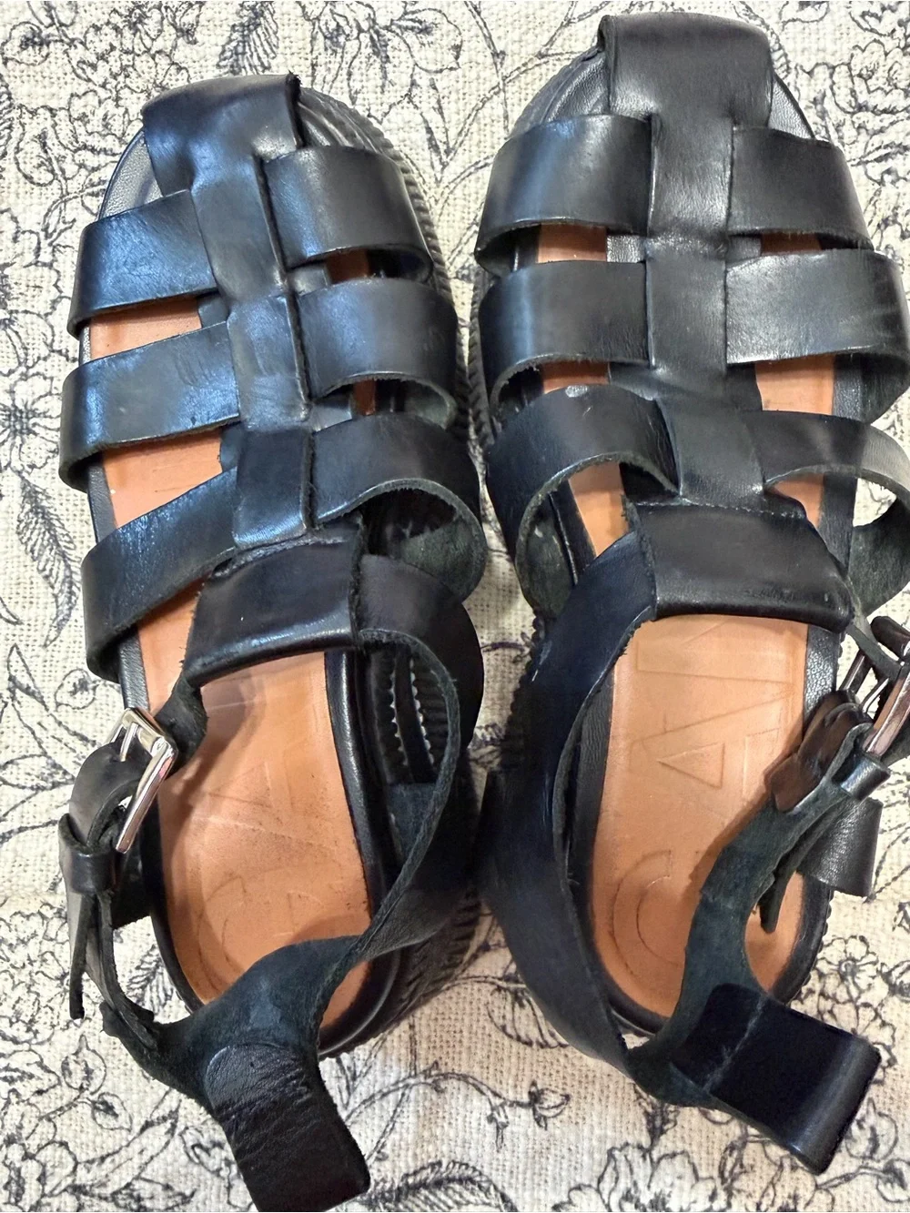 GANNI CREEPER SANDALS WITH PLATFORM SOLE - BLACK